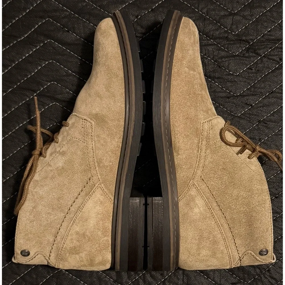 Clarks Newford Mid Chukka Boots Mens 8 Dark Sand Suede Lace Up 261837987070